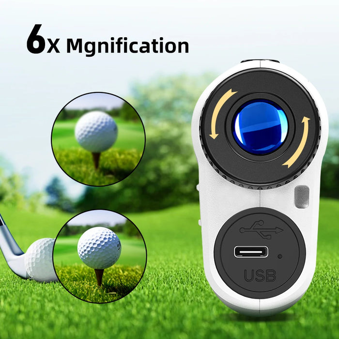 Rechargeable Golf Laser Rangefinder — 6.5×, 5–600m or 5–1000m, Type‑C