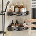 2pcs Corner Bathroom Shelf — Single-Tier Stainless Steel, No‑Drill Adhesive, Model FGR342