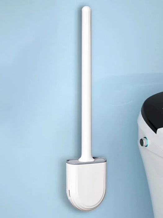 Wall-hanging Long-handle Toilet Brush with Silicone Head, 36×9×4 cm