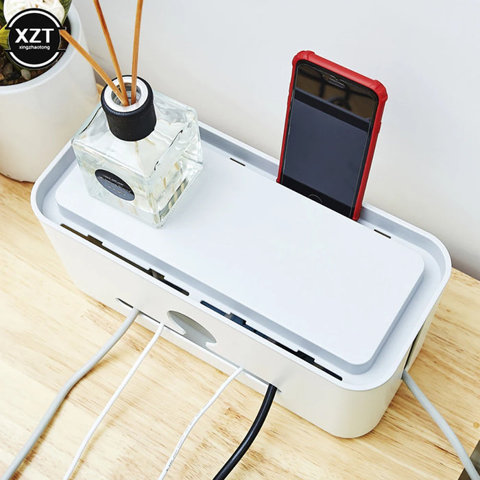 USB Cable & Power Strip Storage Box — Cable Organiser, 31 x 14 x 13 cm