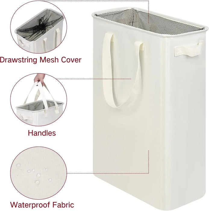 Foldable Oxford Laundry Basket – Large Capacity Dirty Clothes Storage, Beige or Black