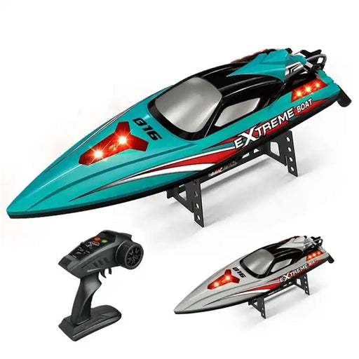 HXJRC HJ816 PRO RTR - 55km/h 2.4G Brushless High Speed RC Boat with Capsized Reset & LED Lights - Waterproof Electric Racing Speedboat for Lakes, Pools & Remote Control Enthusiasts - Shopsta EU