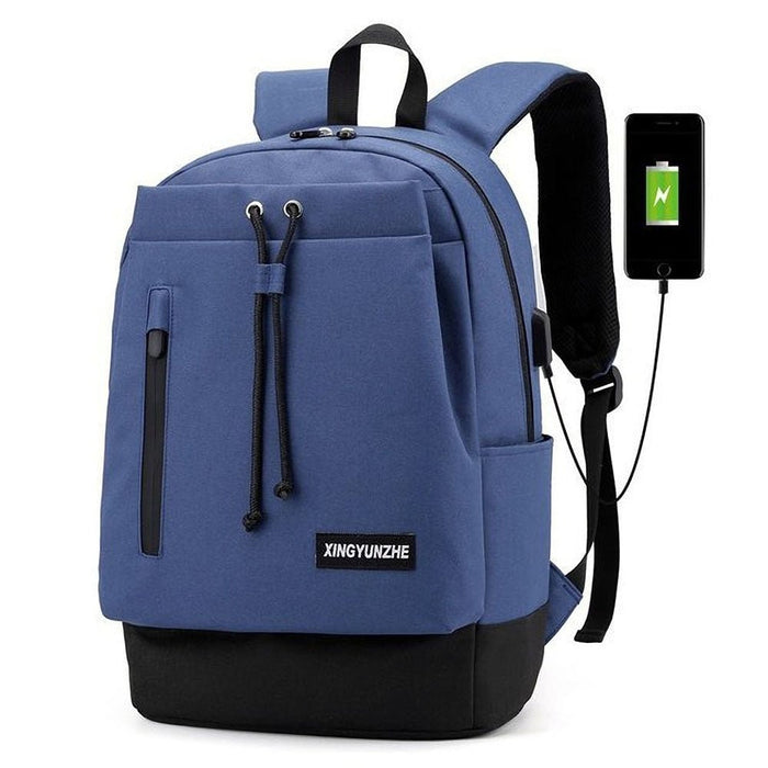 Oxford Backpack Laptop Bag - USB Charging Port, Student School & Fashion Shoulder Bag, 15.6-inch Notebook Compatible - Ideal for Students & Daily Commuters - Shopsta EU