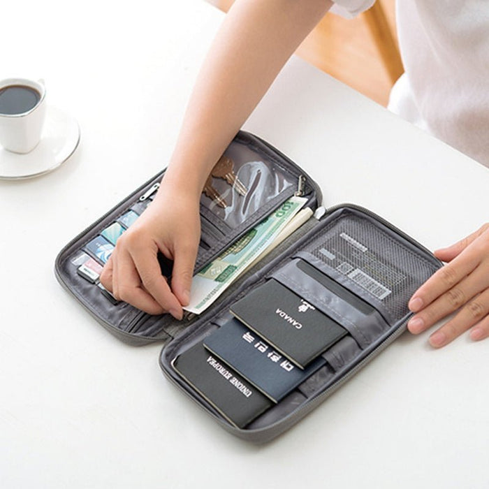 TravelEase Organizer - Passport & Document Holder with RFID Protection, Storage for Cards & Tickets - Perfect for Frequent Travelers and Keeping Valuables Safe - Shopsta EU