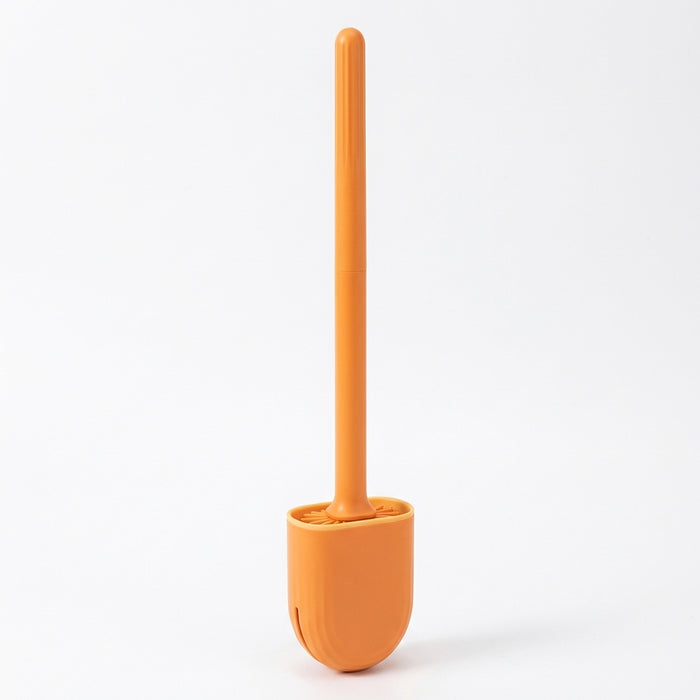 Wall-Mounted Silicone Toilet Brush Set — Easy Install, Long Handle with Portable Holder