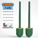 Wall-Mounted Silicone Toilet Brush Set — Easy Install, Long Handle with Portable Holder