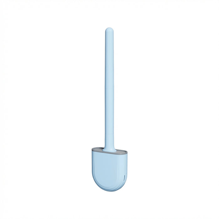 Silicone Toilet Brush with Quick‑Dry Base, Flexible Flat Head and Non‑Slip Handle