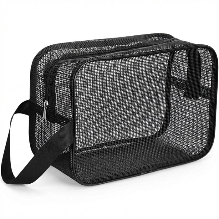 Mesh Toiletries Bag – Portable Shower Caddy & Cosmetic Organiser (S & M)