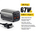 67W GaN USB‑C Desktop Charger — PD/QC Fast Charging, 2C+2A Ports for MacBook, Samsung, iPhone 15