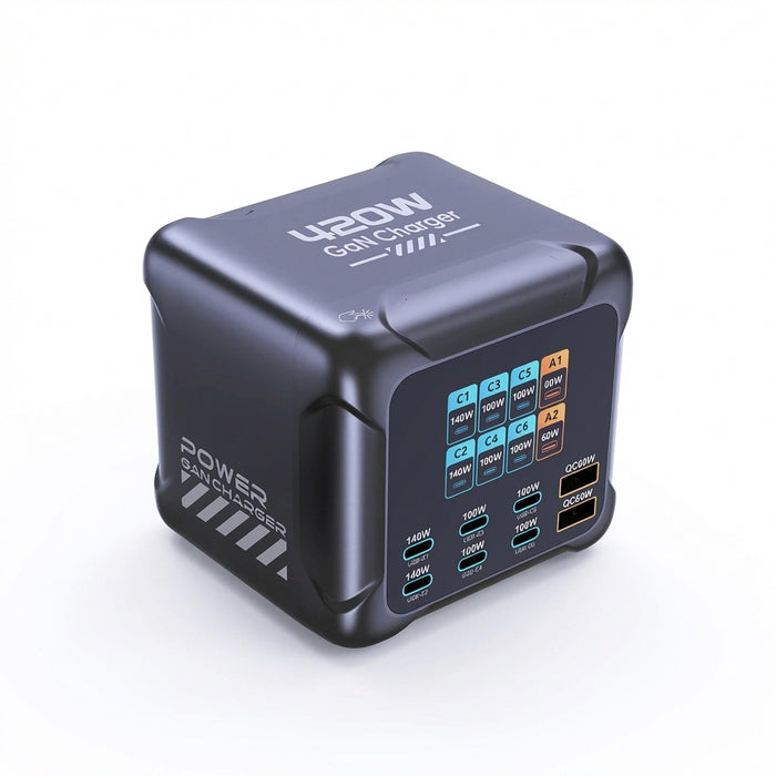 420W GaN PD3.1 PPS Fast Charging Station with Digital Display — up to 140W USB‑C
