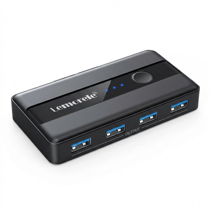 USB 3.0 KVM Switcher – 2 Computers, 4 USB Devices with HDMI 4K Support