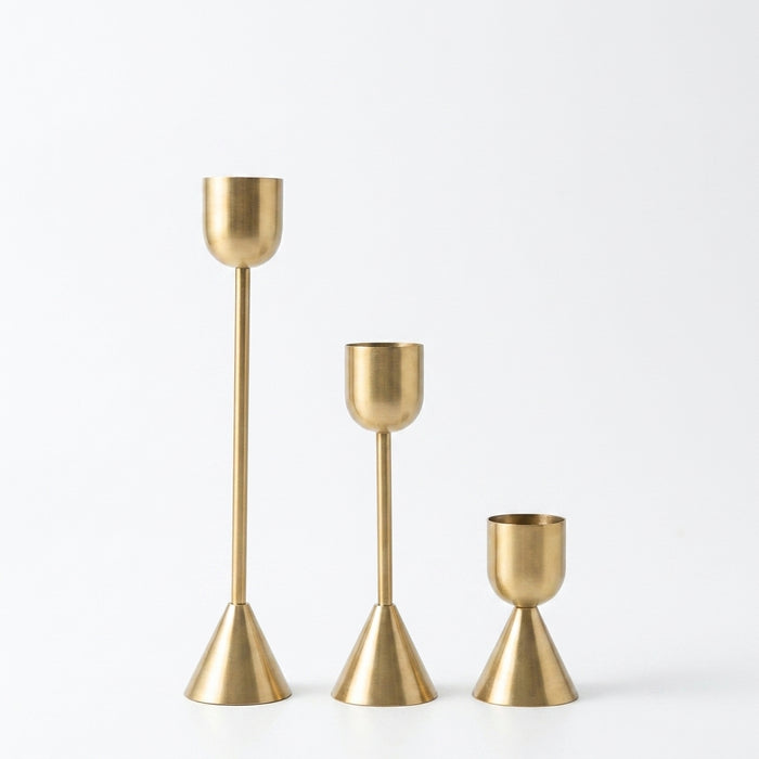 Gold Metal Candle Holder — Aluminium Candlestick for Tables & Events