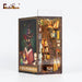 Book Nook Miniature Dollhouse Kit with Touch Light & Dust Cover — Nebula Common Room