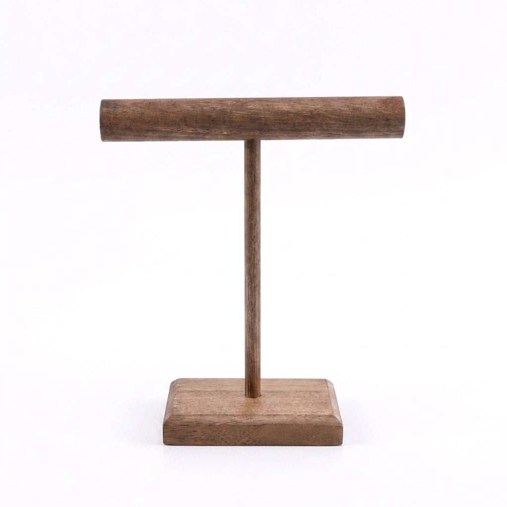 Wooden Jewellery T-Bar Bracelet Display Stand - Desktop Rack for Bracelets & Watches (S/M/L/3pcs)